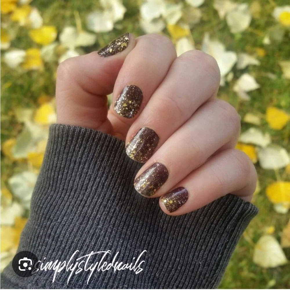 *Retired, HTF* Color Street: Best in Show | Maroon Gold Glitter Fall Autumn - Picture 6 of 11